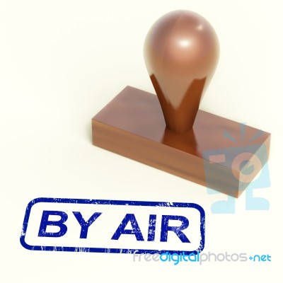 Rubber Stamp With By Air Stock Image