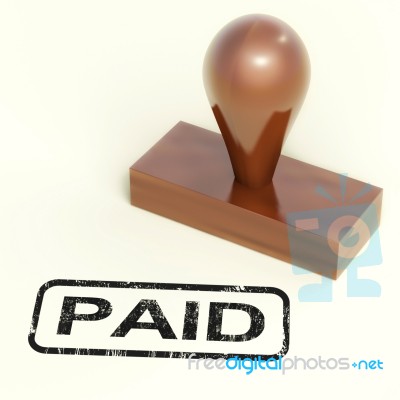Rubber Stamp With Paid Word Stock Image