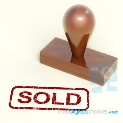 Rubber stamp with sold word Stock Image