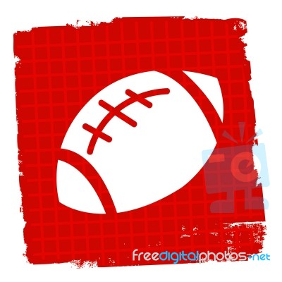 Rugby Ball Represents League Sign And Match Stock Image