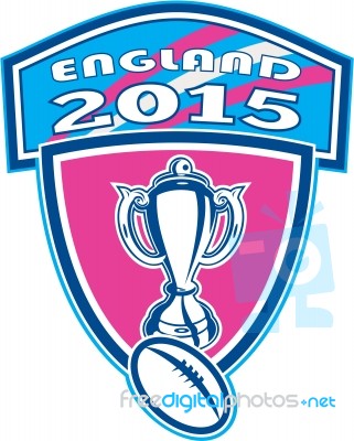 Rugby Cup Ball England 2015 Shield Stock Image