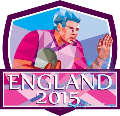 Rugby Player Fend Off England 2015 Low Polygon Stock Image