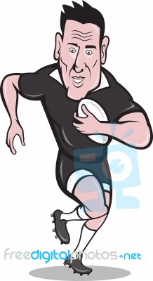 Rugby Player Running With Ball Stock Image