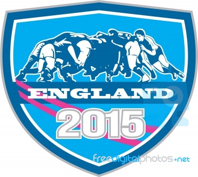 Rugby Scrum England 2015 Shield Stock Image