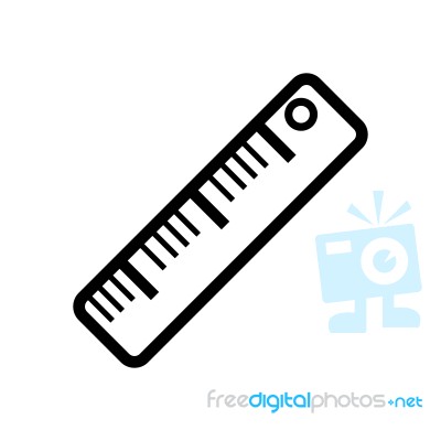 Ruler Symbol Icon  Illustration On White Background Stock Image