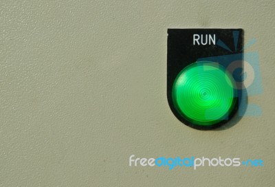 Run Button Switch Stock Photo