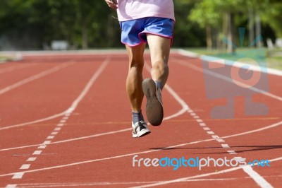 Run In Track Stock Photo