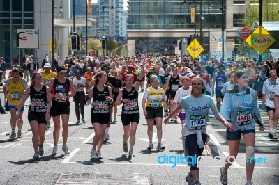 Runners At The London Marathon Stock Photo