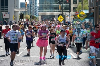 Runners At The London Marathon Stock Photo