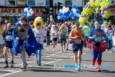 Runners At The London Marathon Stock Photo