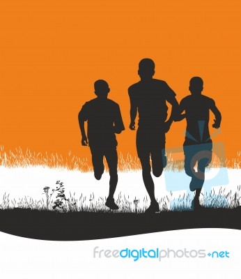 Runners In Nature Stock Image