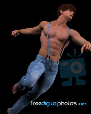 Running Male Model Stock Image