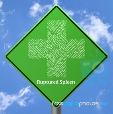 Ruptured Spleen Indicates Ill Health And Complaint Stock Image