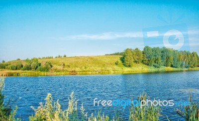 Rural River Landscape Stock Photo