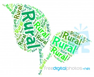 Rural Word Indicating Country Life And Rustic Stock Image