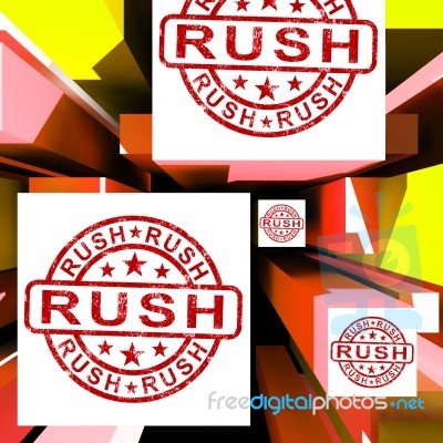 Rush On Cubes Showing Express Delivery Stock Image