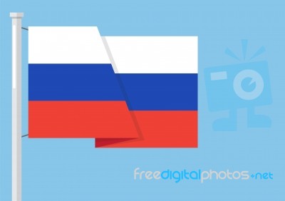 Russia Flag With Copyspace Stock Image