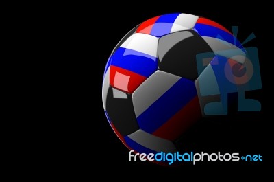 Russia Soccer Ball Isolated Dark Background Stock Image