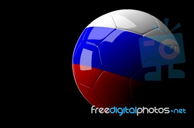 Russia Soccer Ball Isolated Dark Background Stock Image