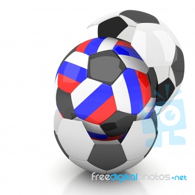 Russia Soccer Ball Isolated White Background Stock Image