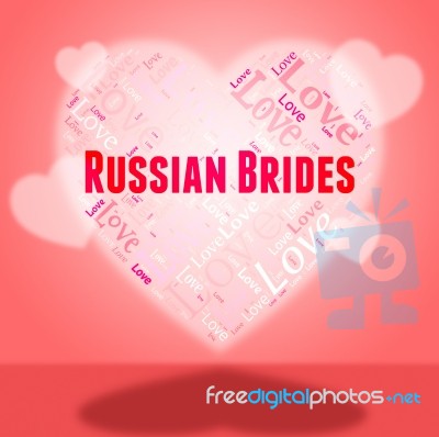 Russian Brides Represents In Love And Heart Stock Image