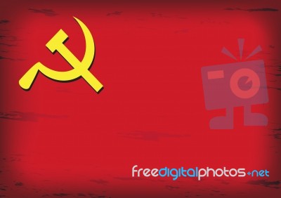 Russian Or Communist Flags Hammer And Sickle,  Illustration Stock Image