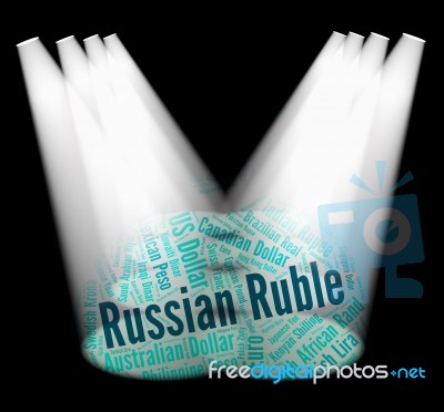 Russian Ruble Indicates Foreign Currency And Exchange Stock Image