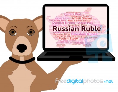 Russian Ruble Indicates Forex Trading And Coin Stock Image