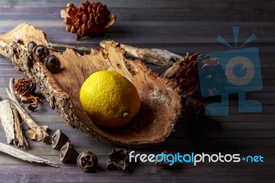 Rustic Lemon Stock Photo