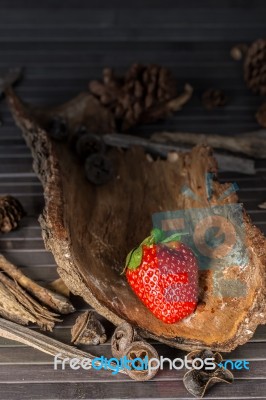 Rustic Strawberry Stock Photo