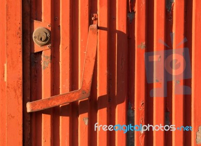 Rusty Iron Door Stock Photo