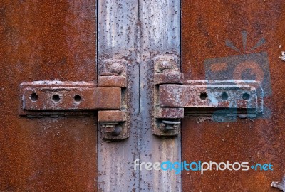 Rusty Metal Hinge Stock Photo