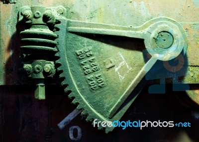  Rusty Old Industrial Gear Stock Photo