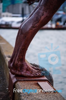 Rusty Statue Feet Stock Photo