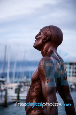 Rusty Statue Man Stock Photo