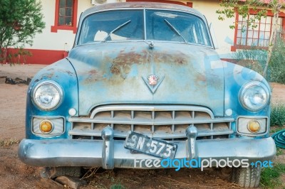 Rusty Vintage Car In Namibia Stock Photo