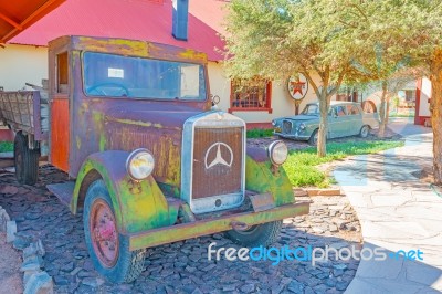 Rusty Vintage Car In Namibia Stock Photo