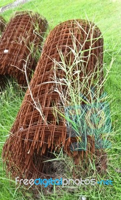 Rusty Wire Mesh Steel Stock Photo