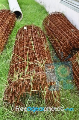 Rusty Wire Mesh Steel Stock Photo