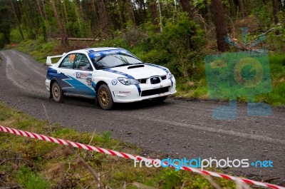 S. Cullen Driving Subaru Impreza Stock Photo