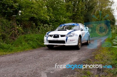 S. Cullen Driving Subaru Impreza Stock Photo