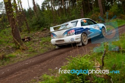 S. Cullen Driving Subaru Impreza Stock Photo