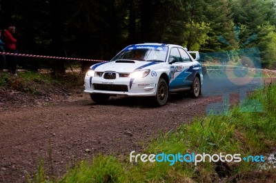 S. Cullen Driving Subaru Impreza Stock Photo