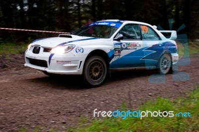 S. Cullen Driving Subaru Impreza Stock Photo