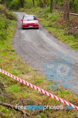 S. Lane Driving Toyota Corolla Stock Photo