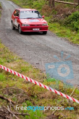 S. Lane Driving Toyota Corolla Stock Photo