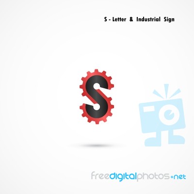 S-letter And Gear Icon Design  Template.s-alphabet Stock Image