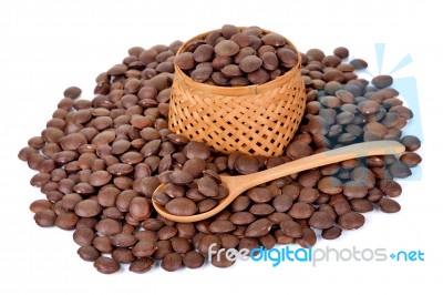 Sacha Inchi Peanut Seed Isolated On White Stock Photo