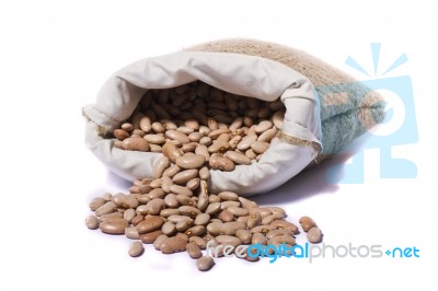 Sack Of Red Beans Stock Photo