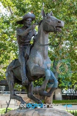 Sacramento, California/usa - August 5 : Pony Express Statue In S… Stock Photo